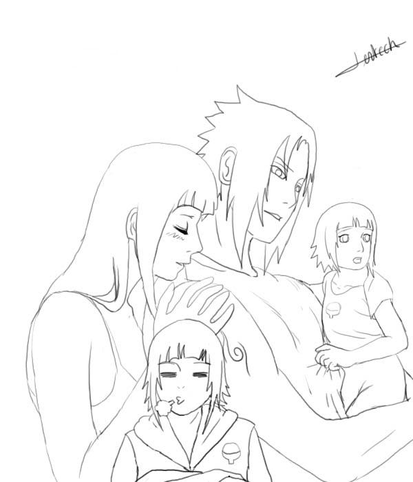 Sasuke a Hinata s dětma